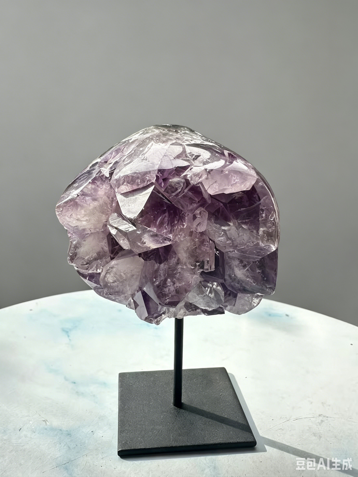 Deep Purple Amethyst Cluster with Black Stand, 660g 7.7cm Exact Piece – alternate view 11