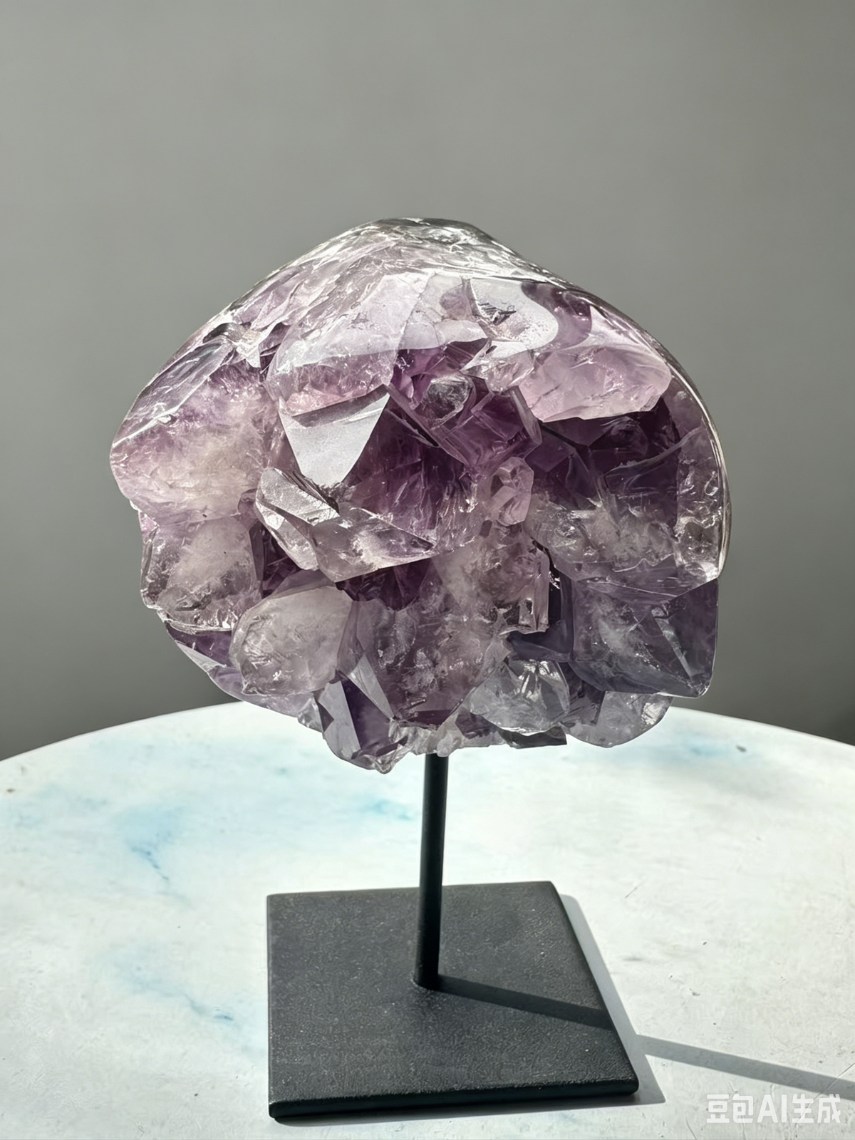 Deep Purple Amethyst Cluster with Black Stand, 660g 7.7cm Exact Piece – alternate view 5