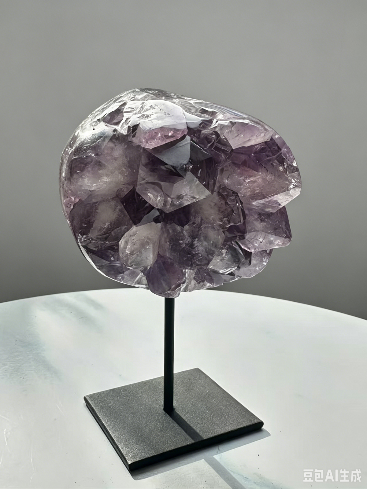 Deep Purple Amethyst Cluster with Black Stand, 660g 7.7cm Exact Piece – alternate view 7