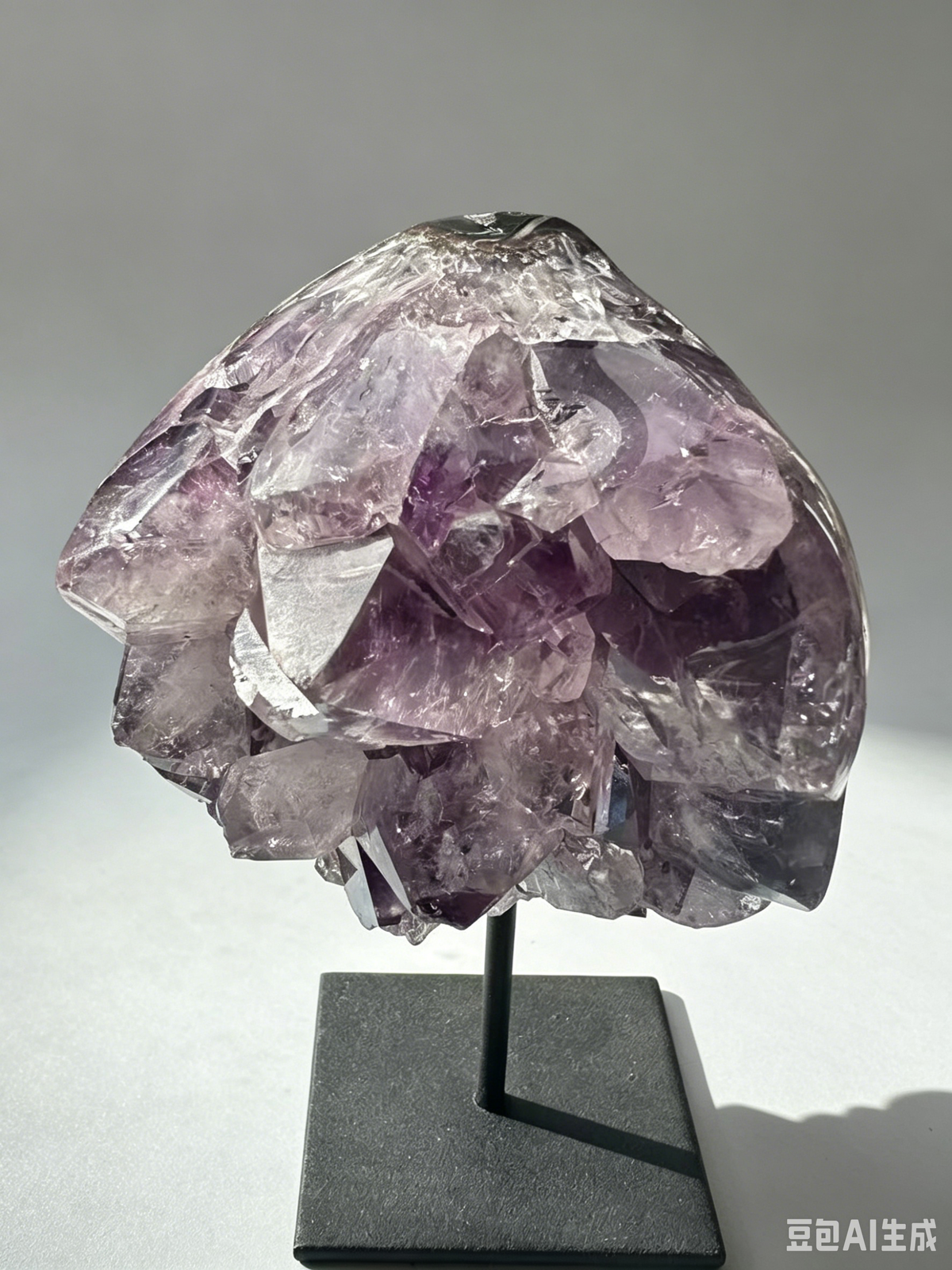 Deep Purple Amethyst Cluster with Black Stand, 660g 7.7cm Exact Piece – alternate view 8