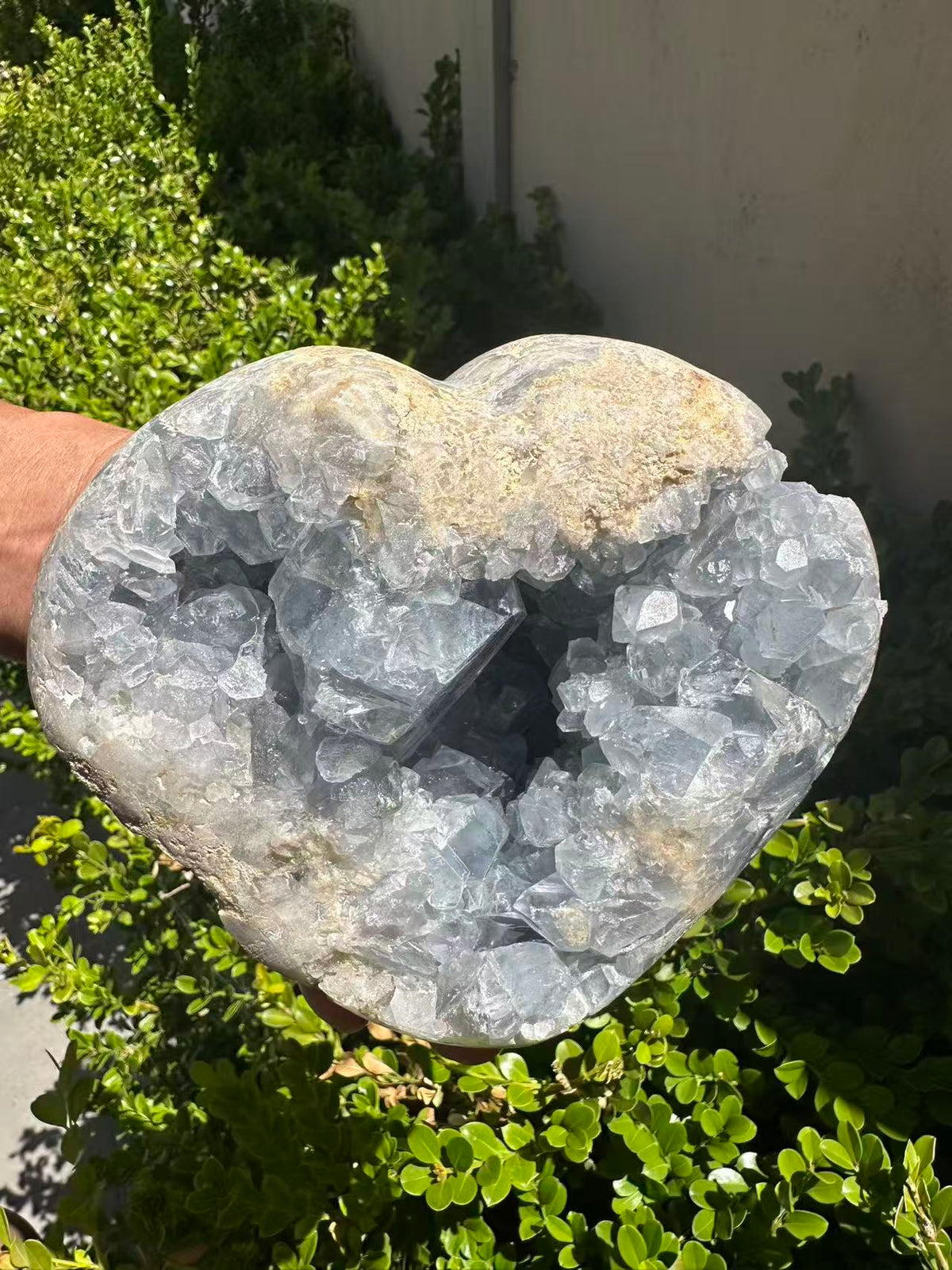 Celestite Heart with Sky-Blue Crystal Texture | 2.92kg 15.4cm Exact Piece