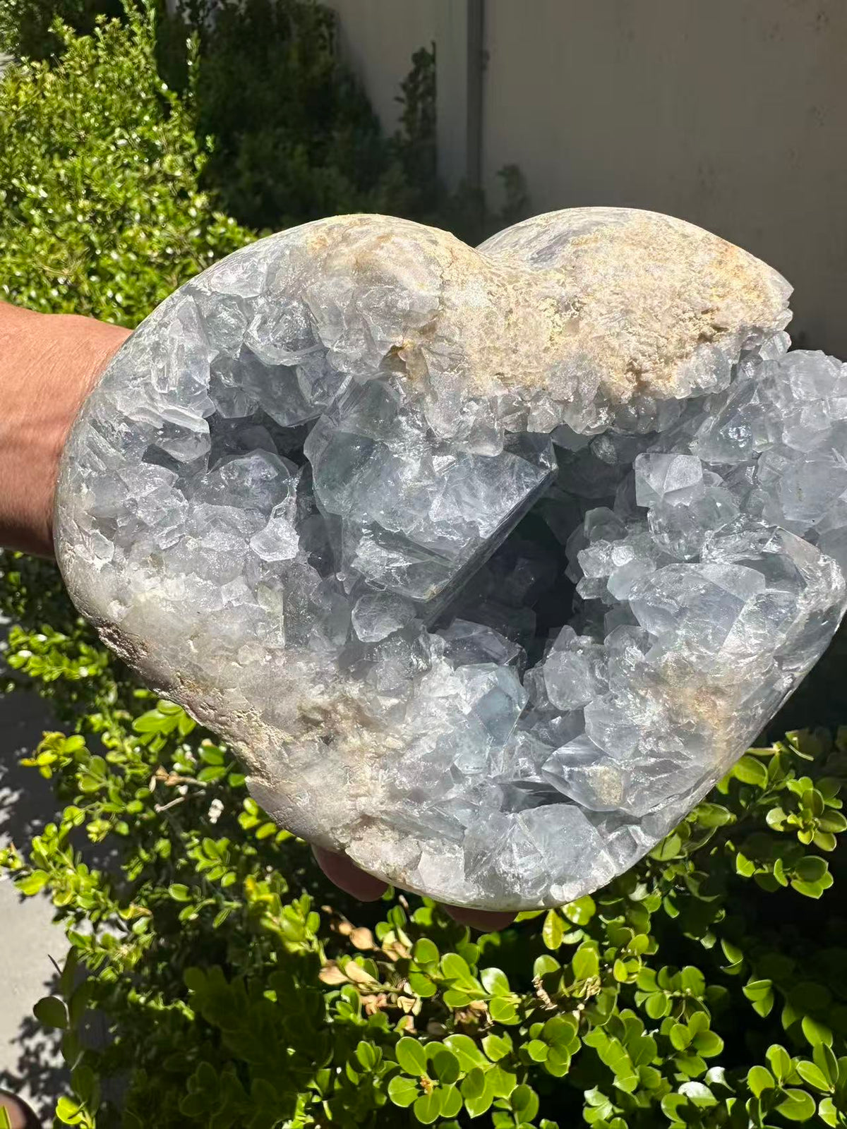 Celestite Heart with Sky-Blue Crystal Texture | 2.92kg 15.4cm Exact Piece