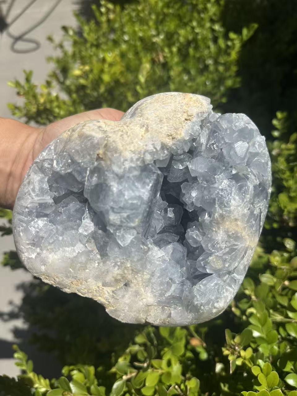 Celestite Heart with Sky-Blue Crystal Texture | 2.92kg 15.4cm Exact Piece