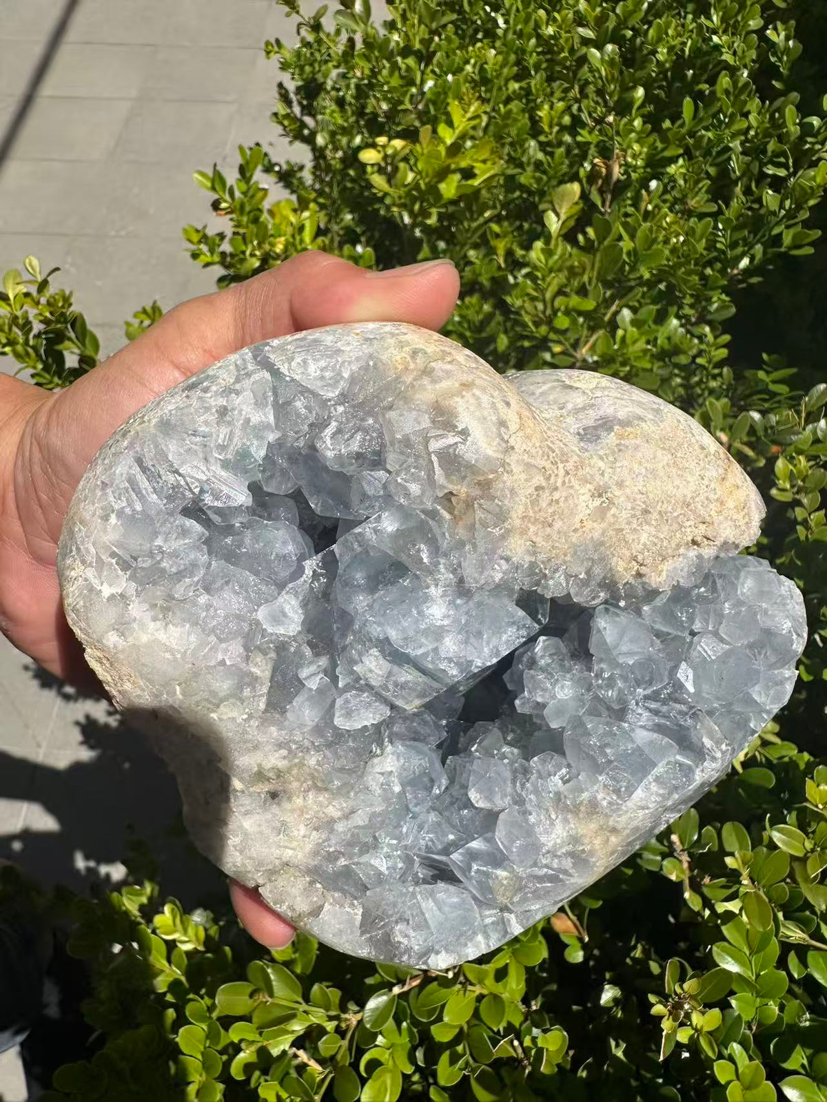 Celestite Heart with Sky-Blue Crystal Texture | 2.92kg 15.4cm Exact Piece