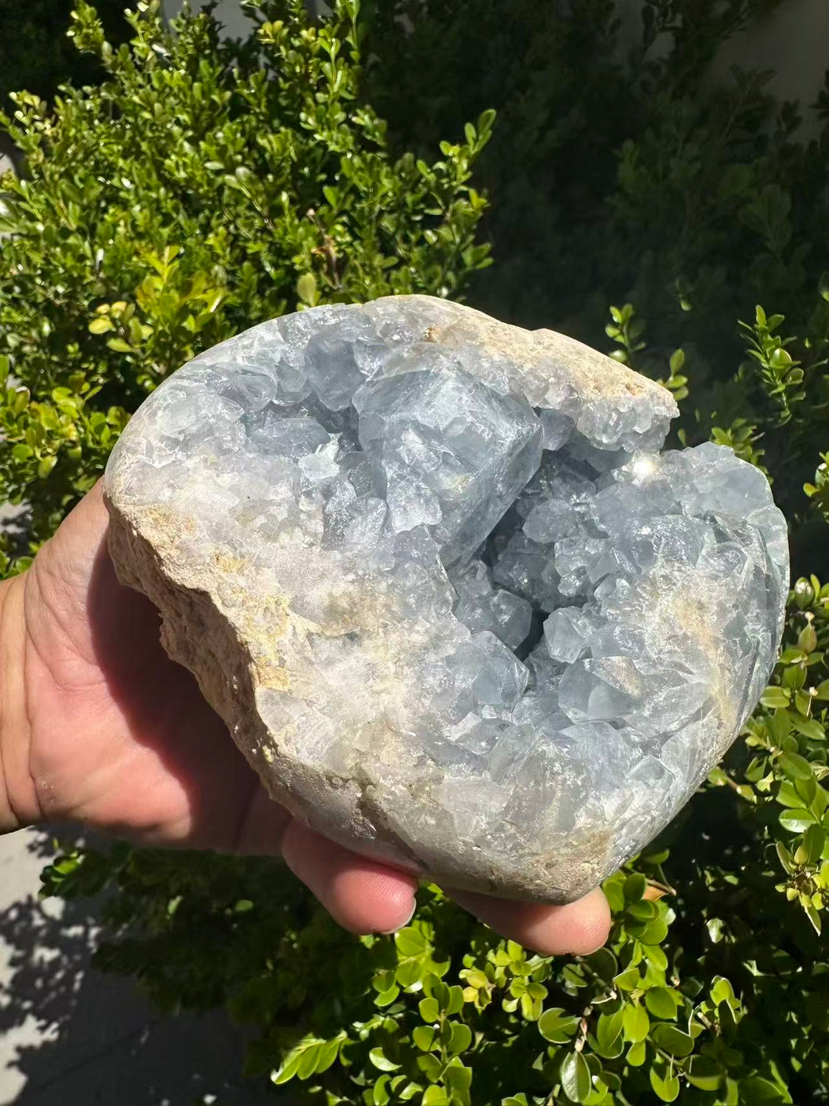 Celestite Heart with Sky-Blue Crystal Texture | 2.92kg 15.4cm Exact Piece