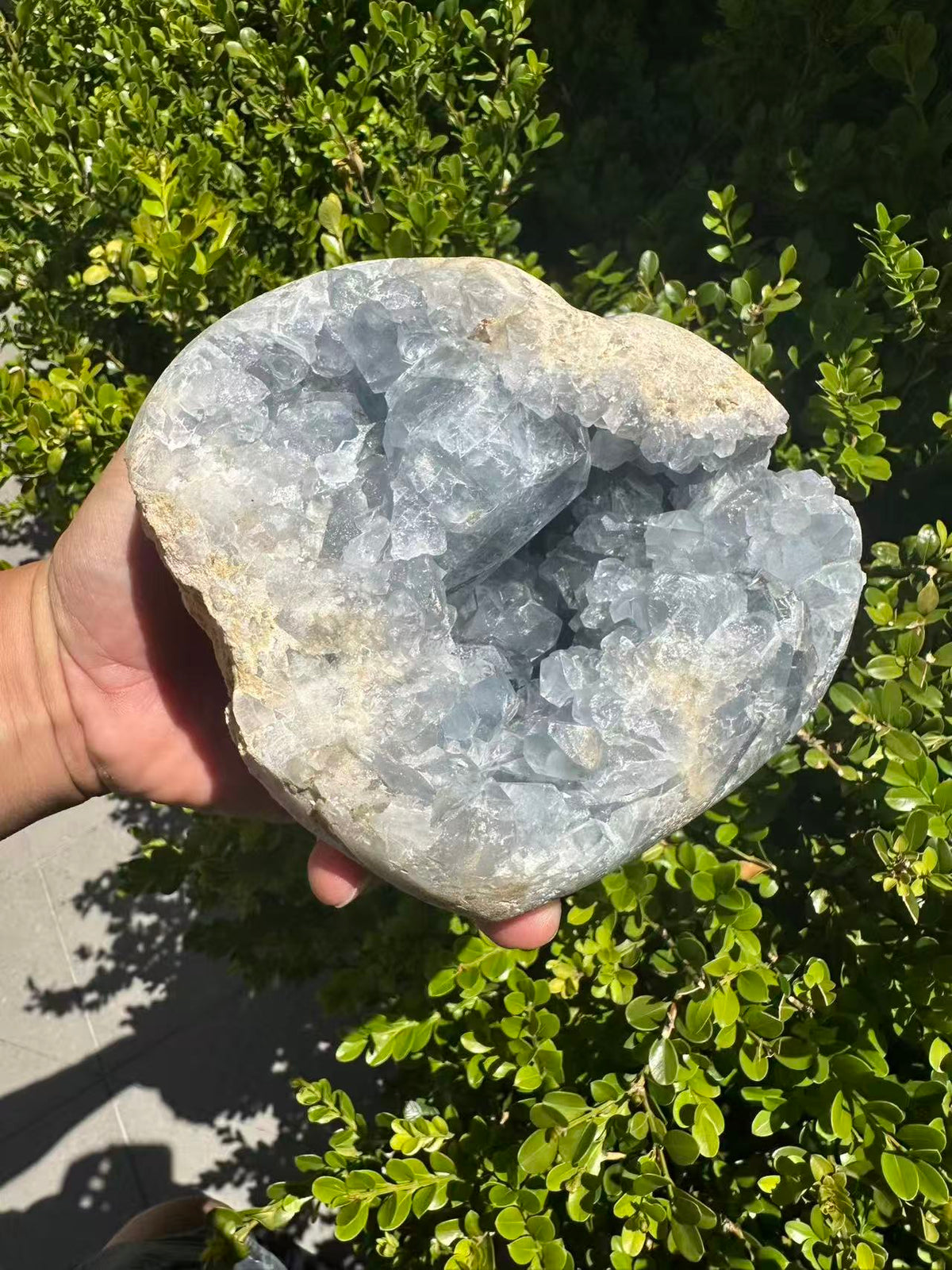 Celestite Heart with Sky-Blue Crystal Texture | 2.92kg 15.4cm Exact Piece