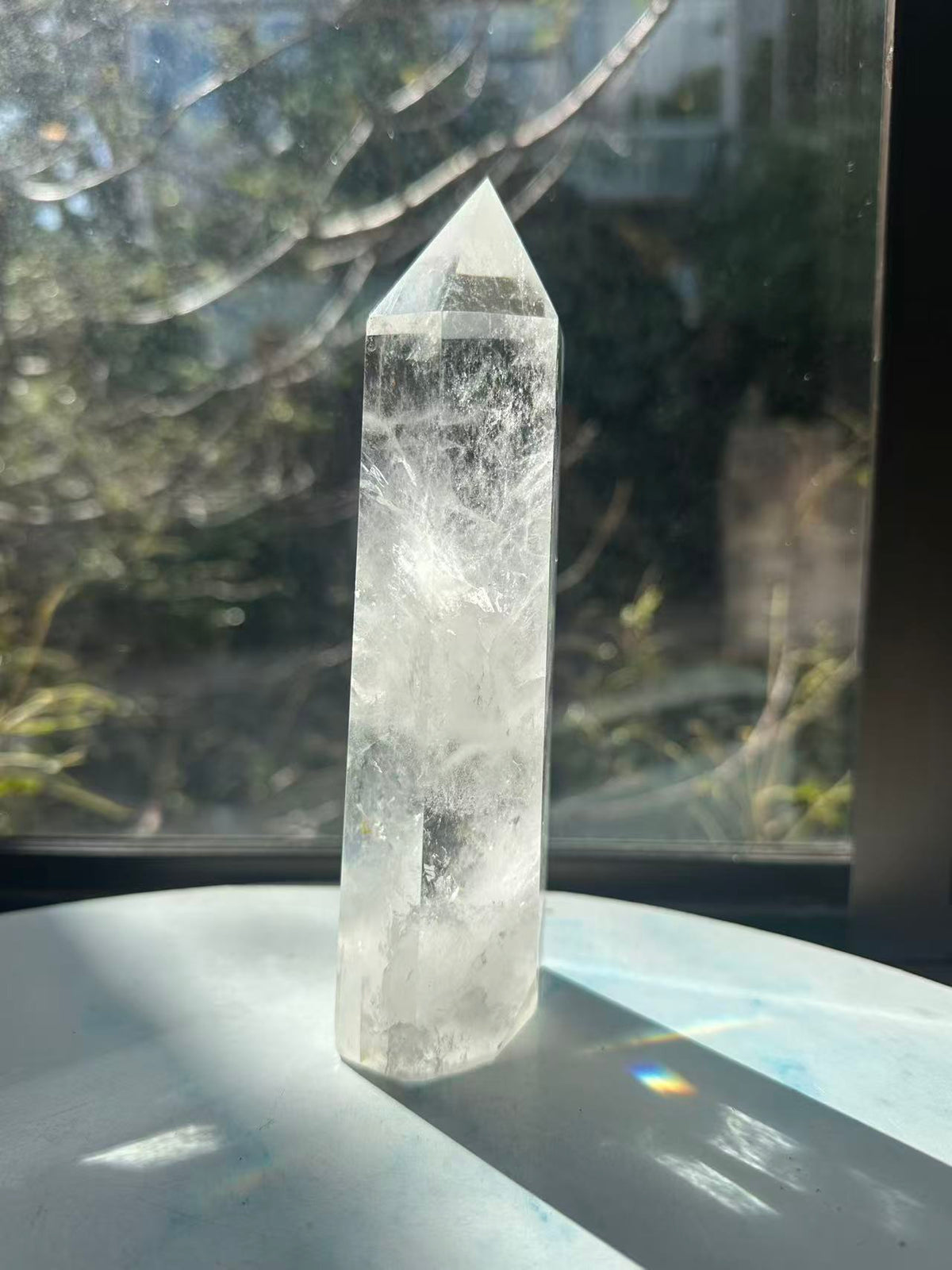 Clear Quartz Tower with Natural Veils | 730g 17cm Exact Piece #16