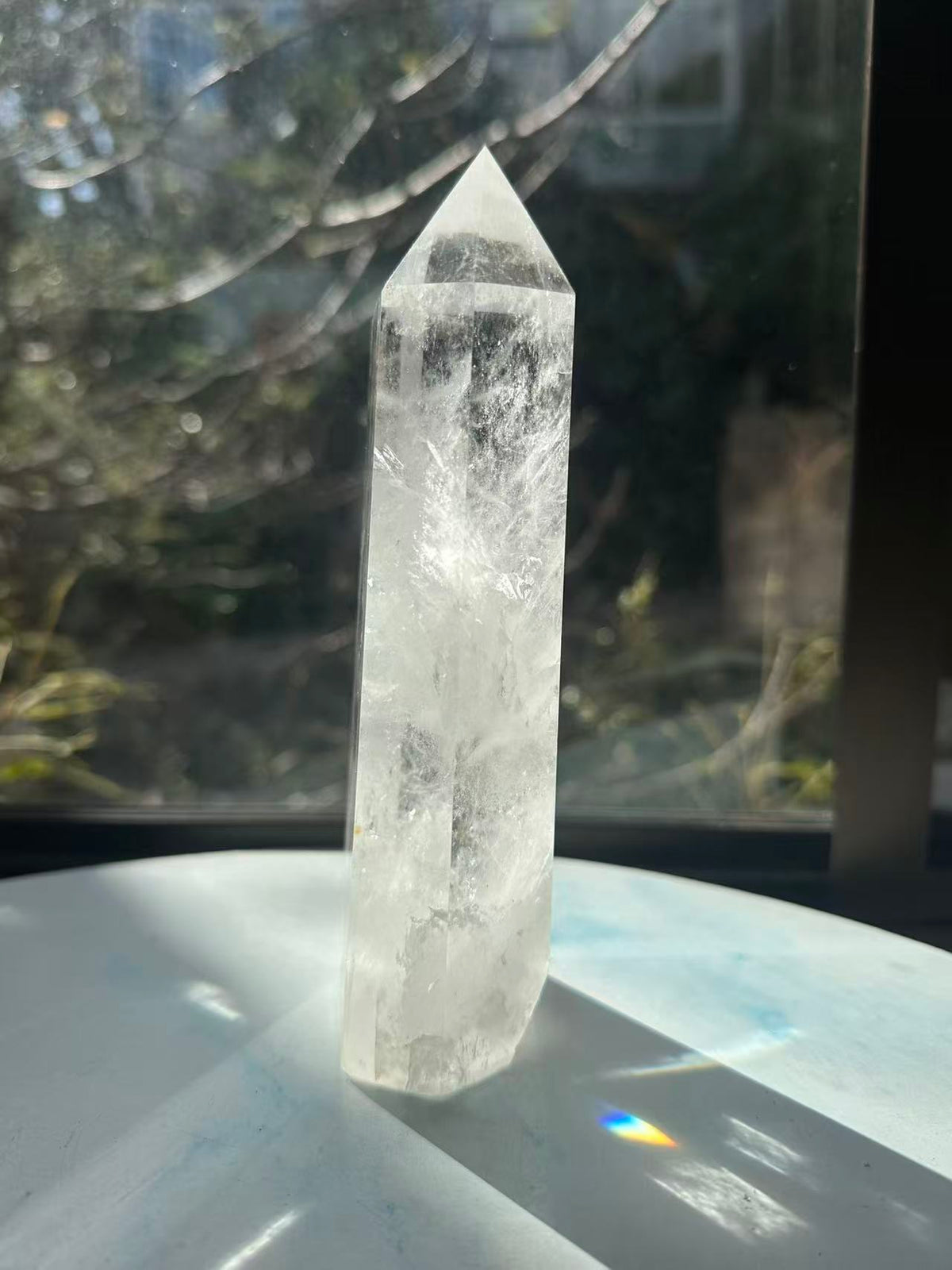Clear Quartz Tower with Natural Veils | 730g 17cm Exact Piece #16