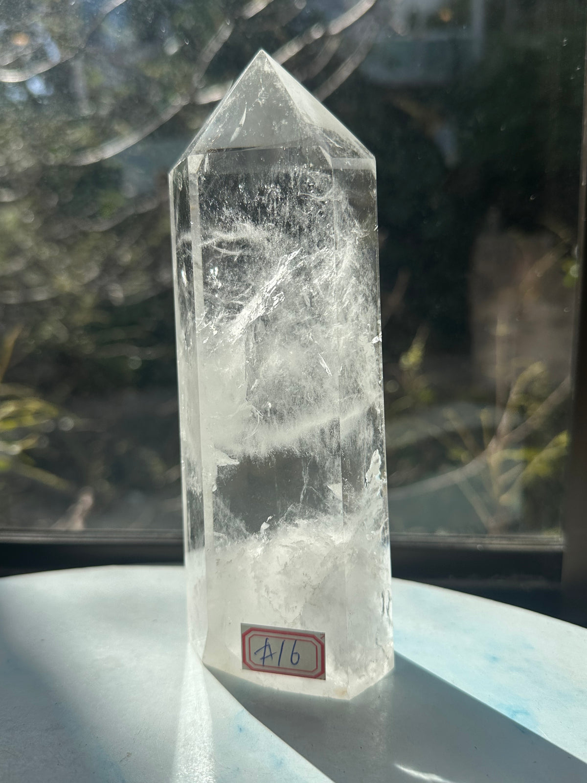 Clear Quartz Tower with Natural Veils | 730g 17cm Exact Piece #16