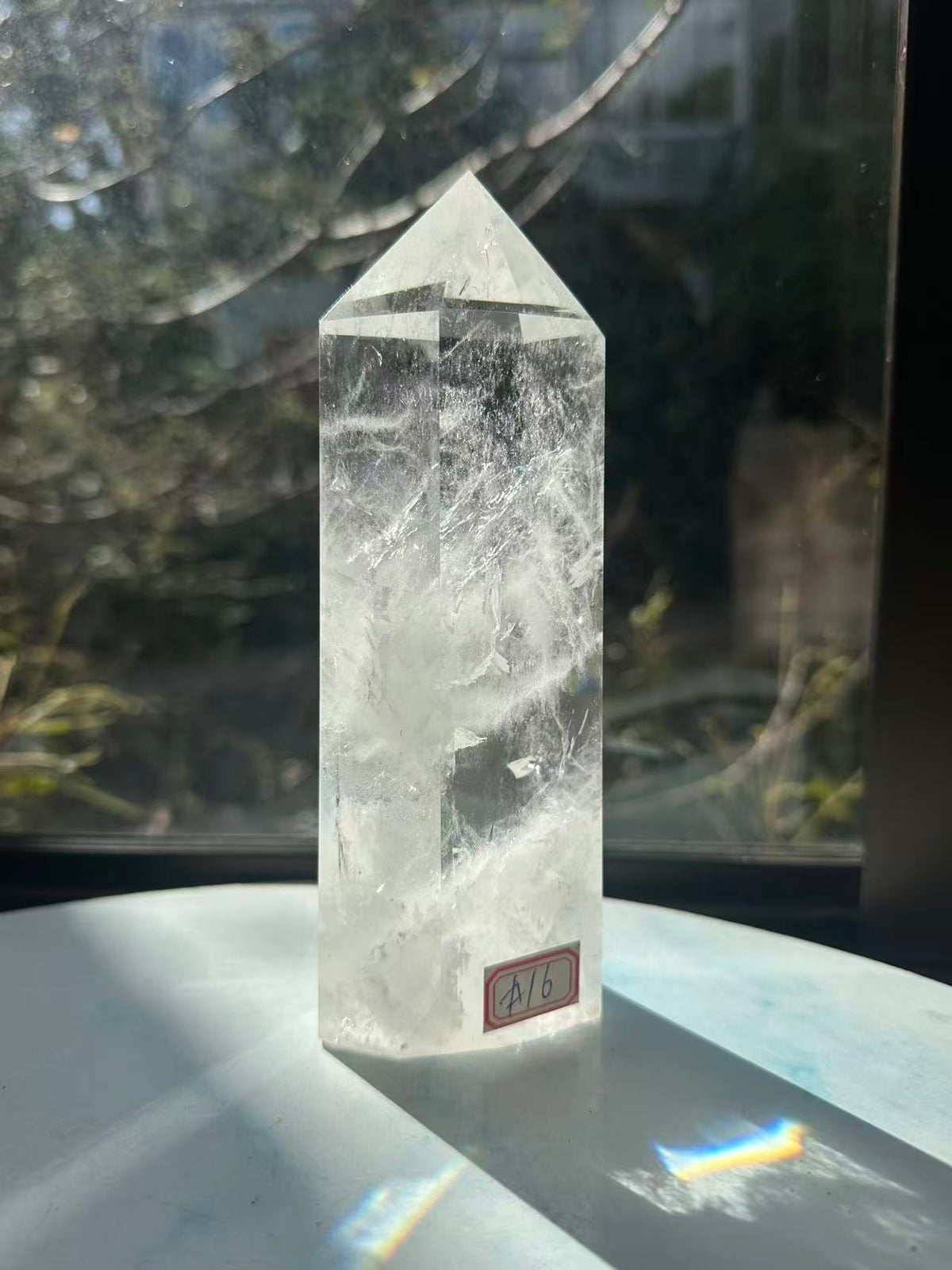 Clear Quartz Tower with Natural Veils | 730g 17cm Exact Piece #16