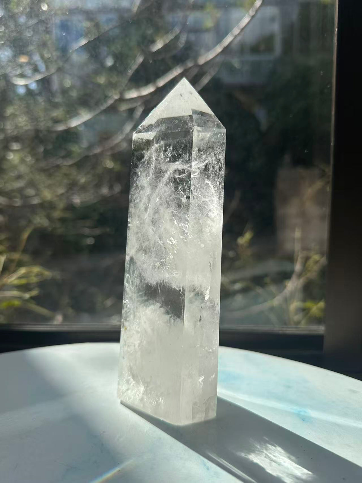 Clear Quartz Tower with Natural Veils | 730g 17cm Exact Piece #16