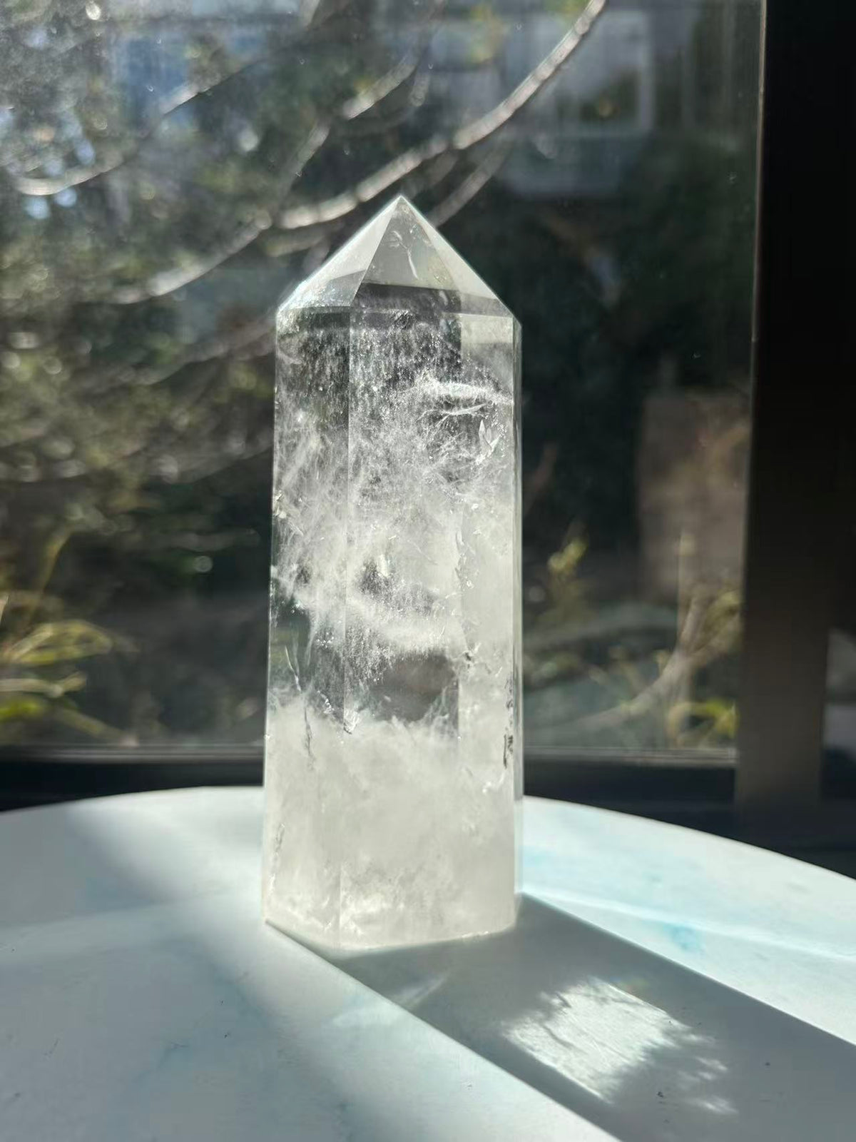 Clear Quartz Tower with Natural Veils | 730g 17cm Exact Piece #16