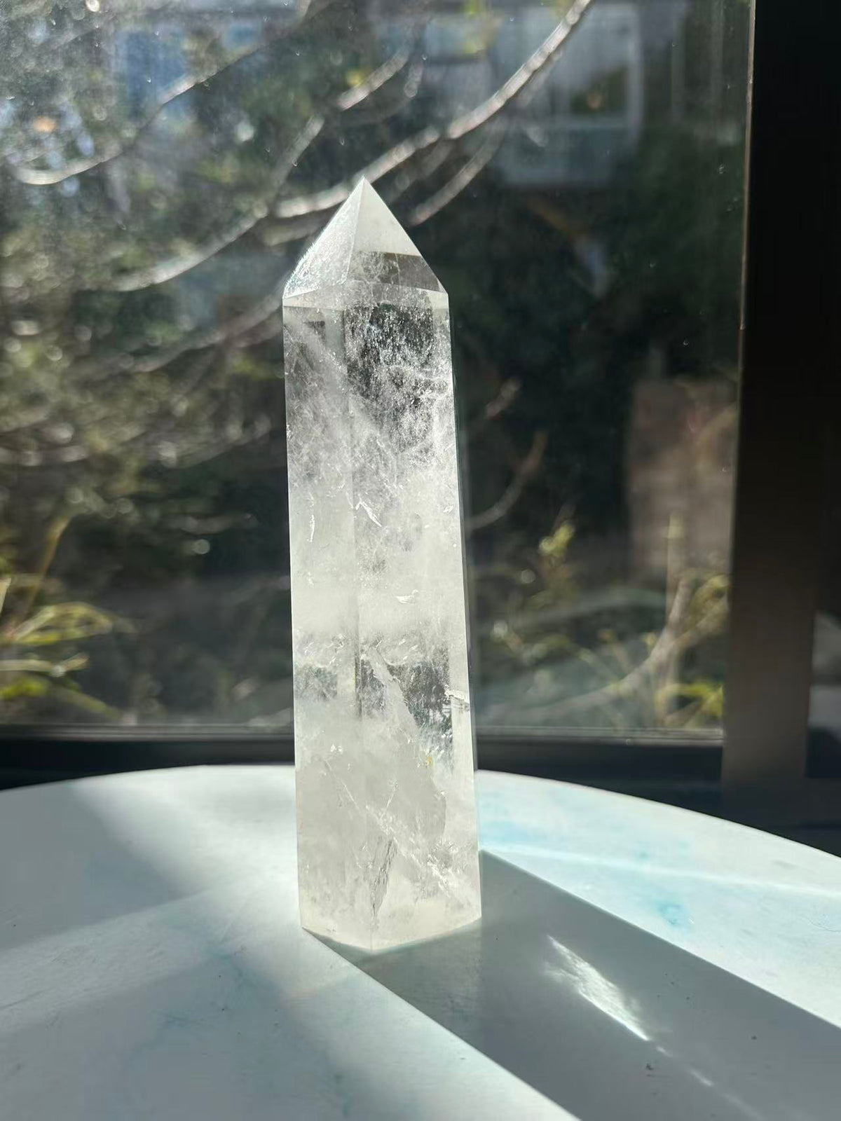 Clear Quartz Tower with Natural Veils | 730g 17cm Exact Piece #16