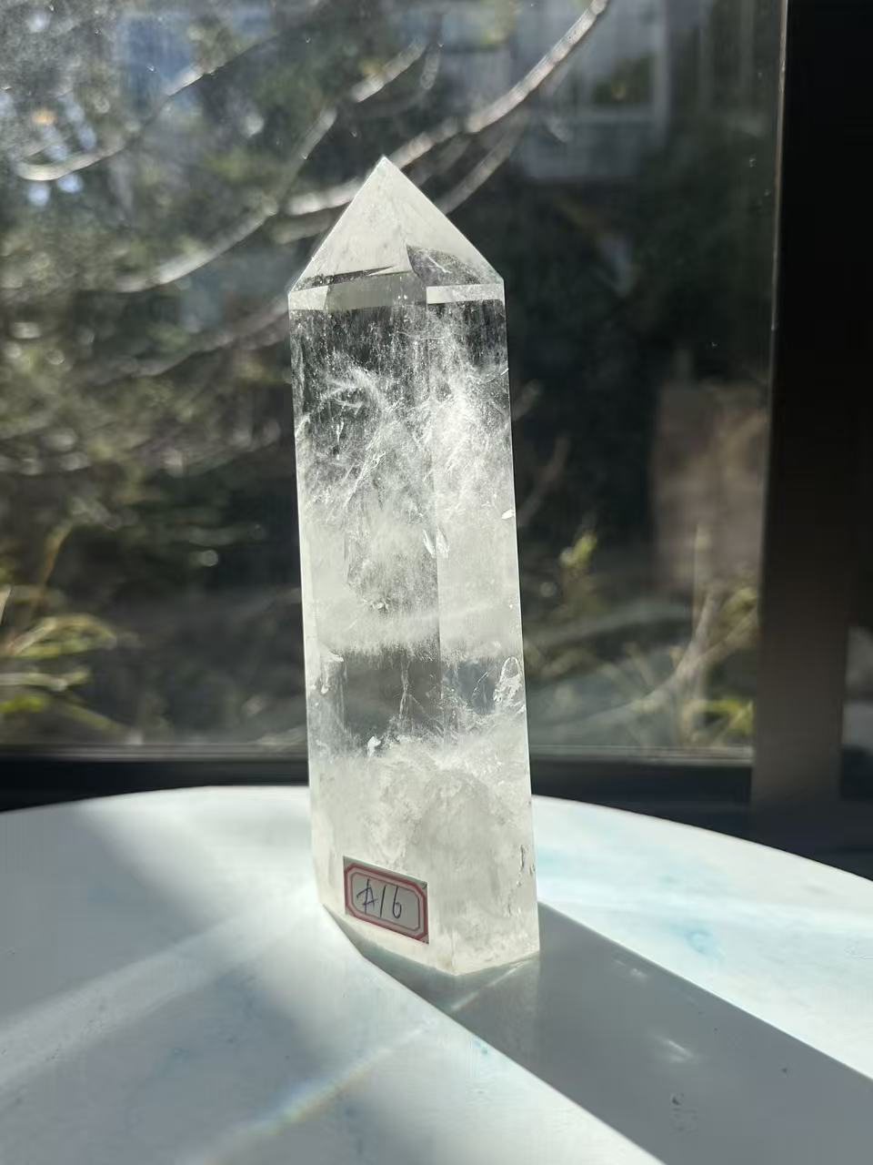 Clear Quartz Tower with Natural Veils | 730g 17cm Exact Piece #16