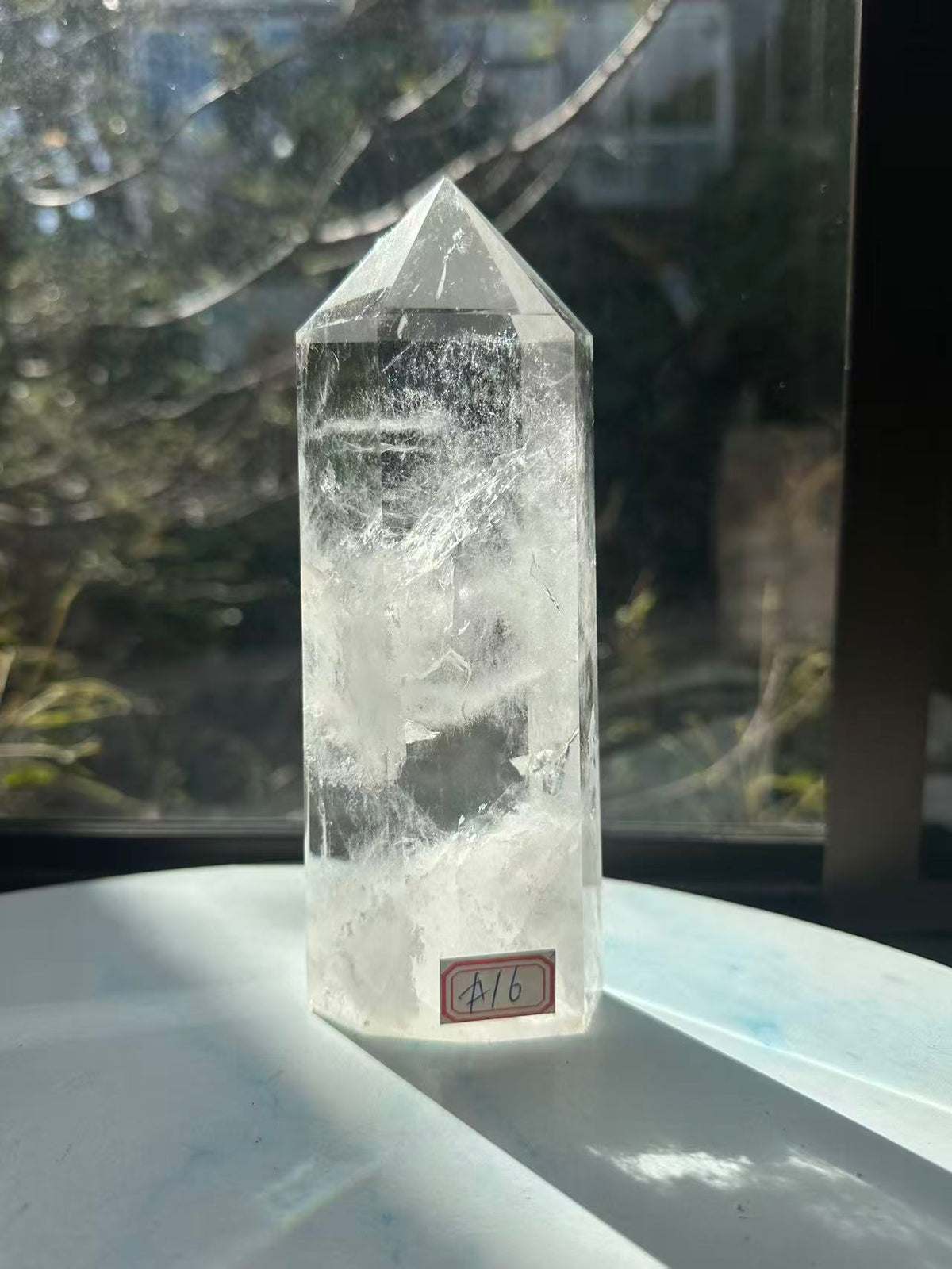 Clear Quartz Tower with Natural Veils | 730g 17cm Exact Piece #16