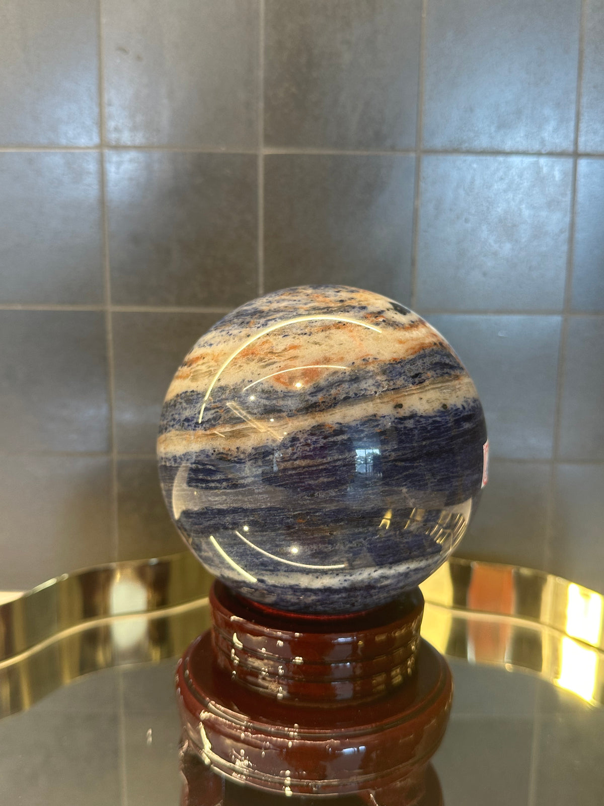 Sodalite Sphere ‘Neptune’s Eye’ with Planet Banding | 1.87kg 10.8cm Exact Piece