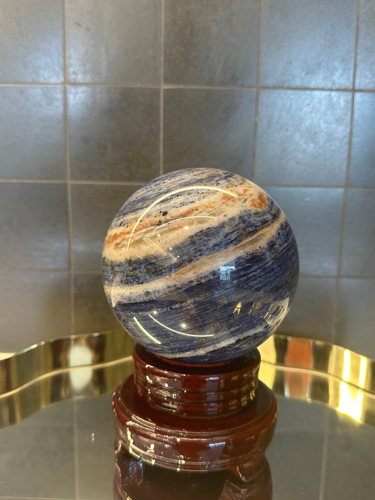 Sodalite Sphere ‘Neptune’s Eye’ with Planet Banding | 1.87kg 10.8cm Exact Piece