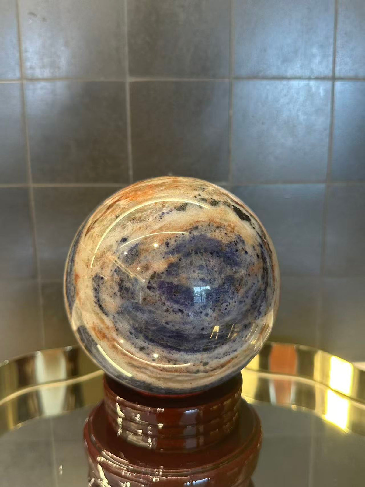 Sodalite Sphere ‘Neptune’s Eye’ with Planet Banding | 1.87kg 10.8cm Exact Piece