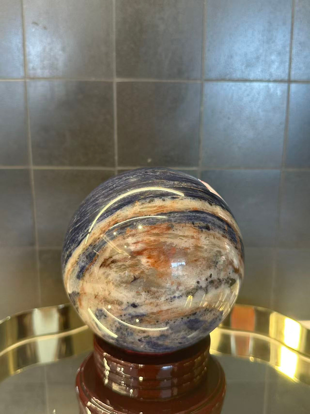 Sodalite Sphere ‘Neptune’s Eye’ with Planet Banding | 1.87kg 10.8cm Exact Piece