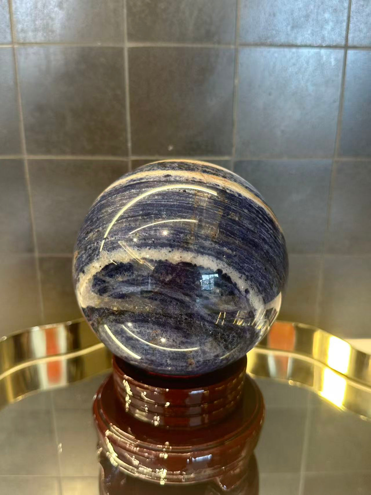 Sodalite Sphere ‘Neptune’s Eye’ with Planet Banding | 1.87kg 10.8cm Exact Piece