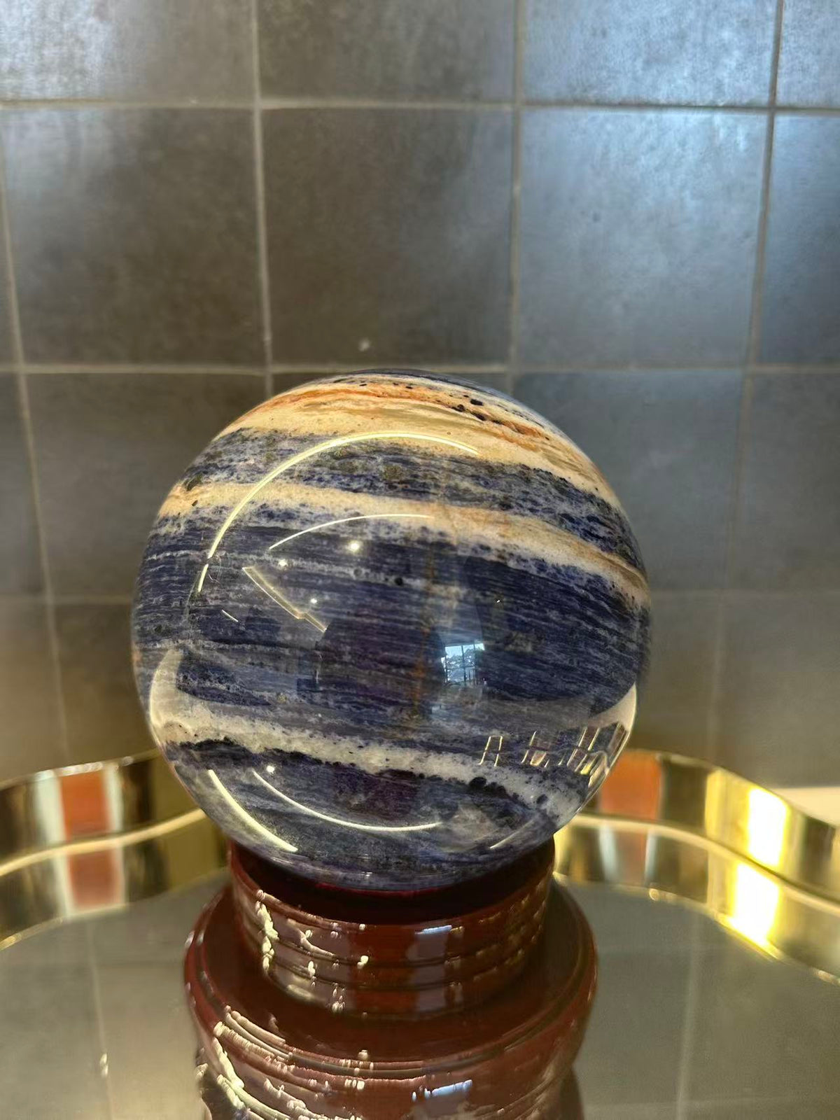 Sodalite Sphere ‘Neptune’s Eye’ with Planet Banding | 1.87kg 10.8cm Exact Piece