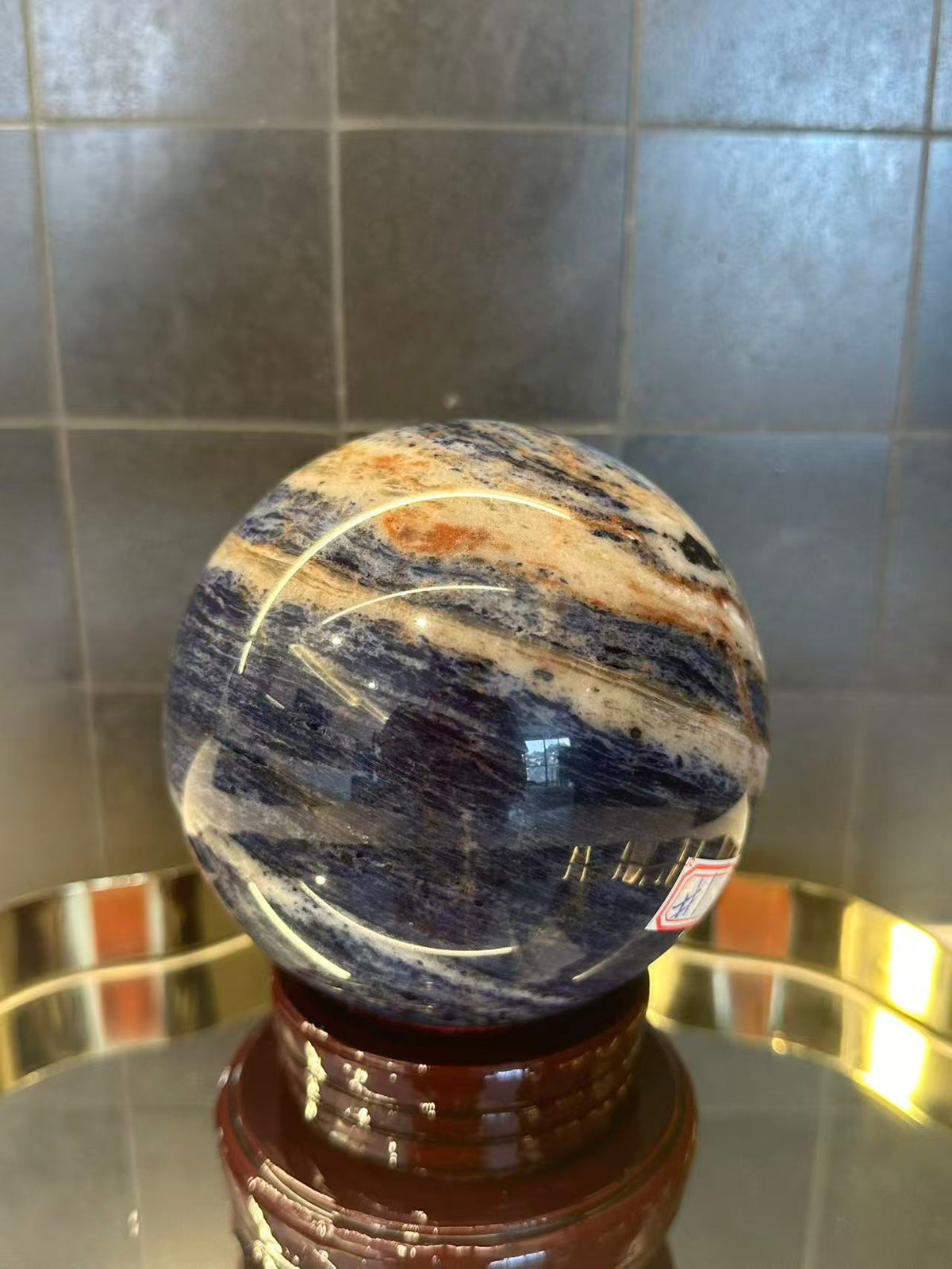 Sodalite Sphere ‘Neptune’s Eye’ with Planet Banding | 1.87kg 10.8cm Exact Piece