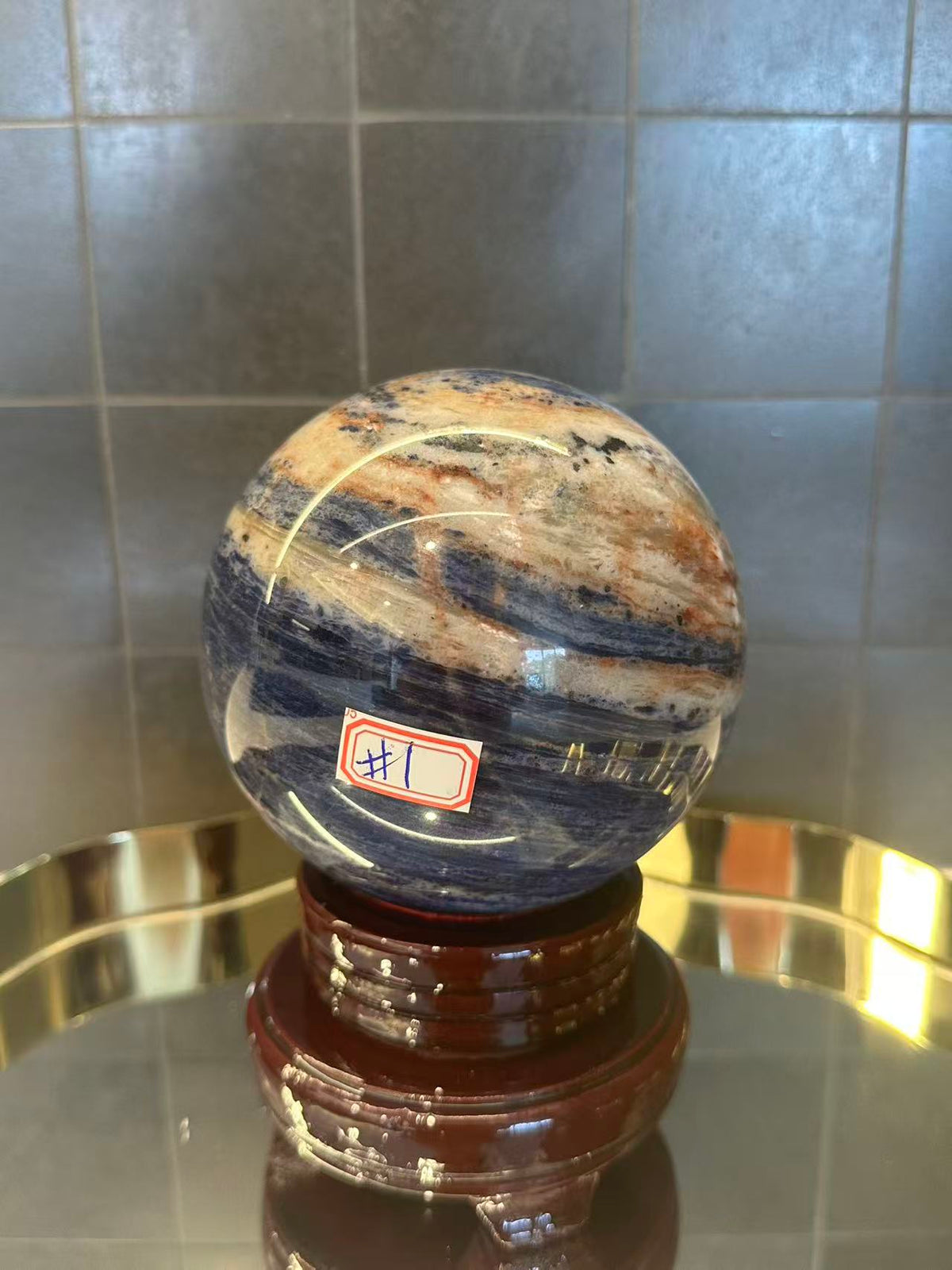 Sodalite Sphere ‘Neptune’s Eye’ with Planet Banding | 1.87kg 10.8cm Exact Piece