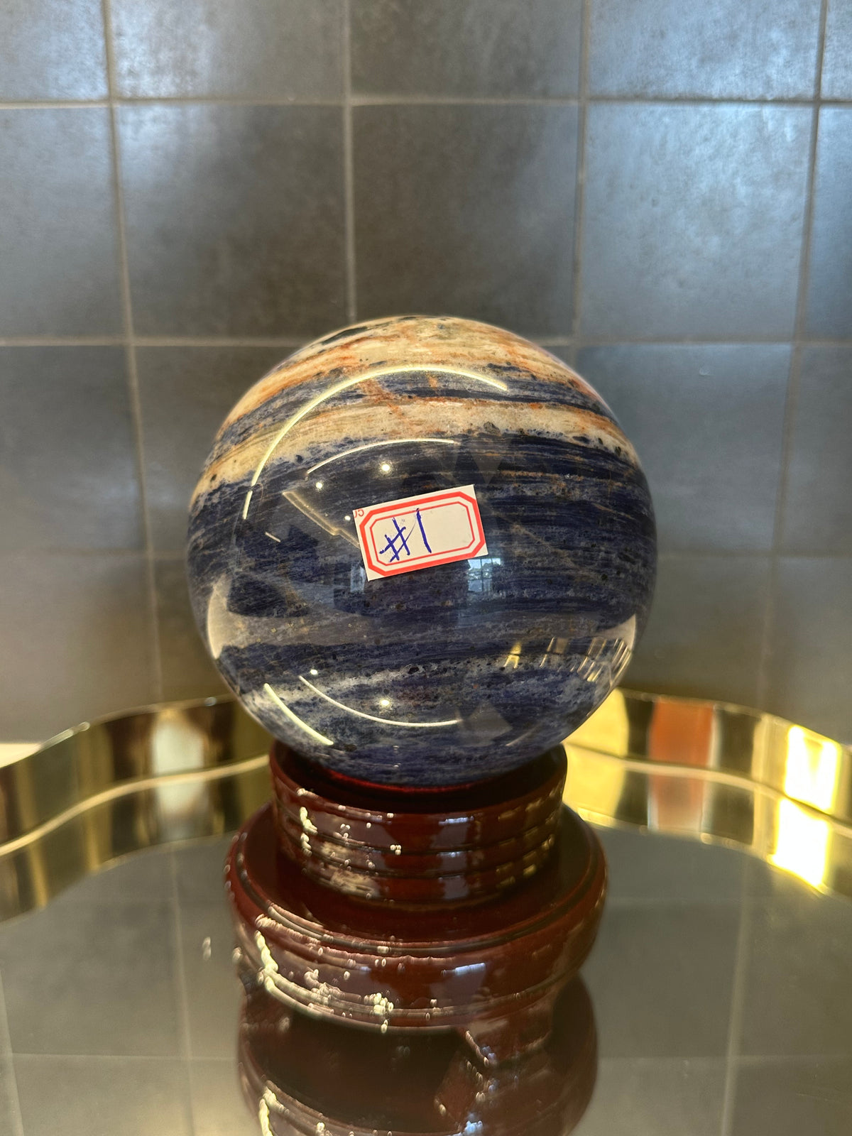 Sodalite Sphere ‘Neptune’s Eye’ with Planet Banding | 1.87kg 10.8cm Exact Piece
