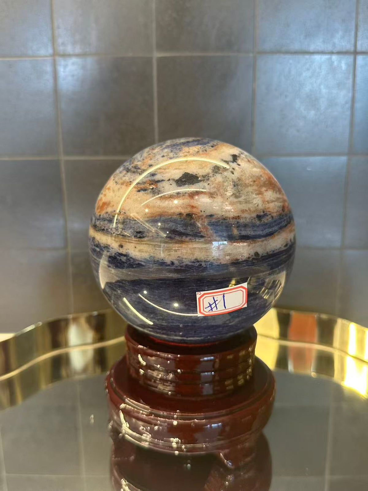 Sodalite Sphere ‘Neptune’s Eye’ with Planet Banding | 1.87kg 10.8cm Exact Piece