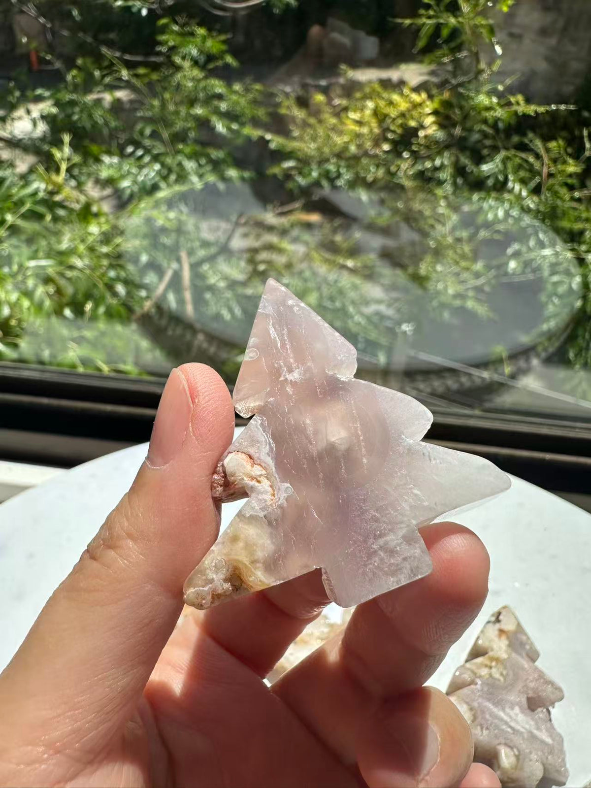 Flower Agate Christmas Tree | Natural Crystal Carving