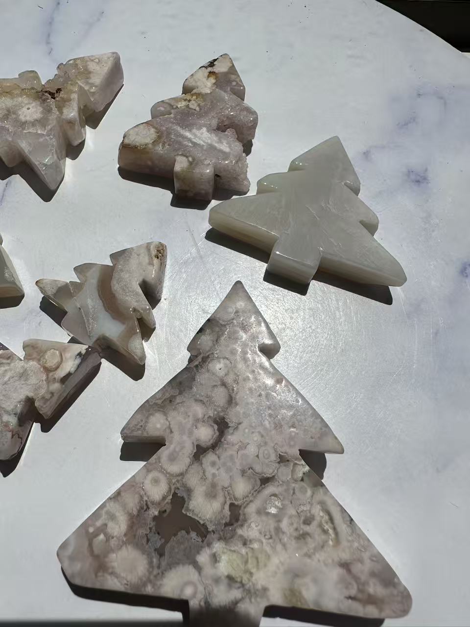 Flower Agate Christmas Tree | Natural Crystal Carving