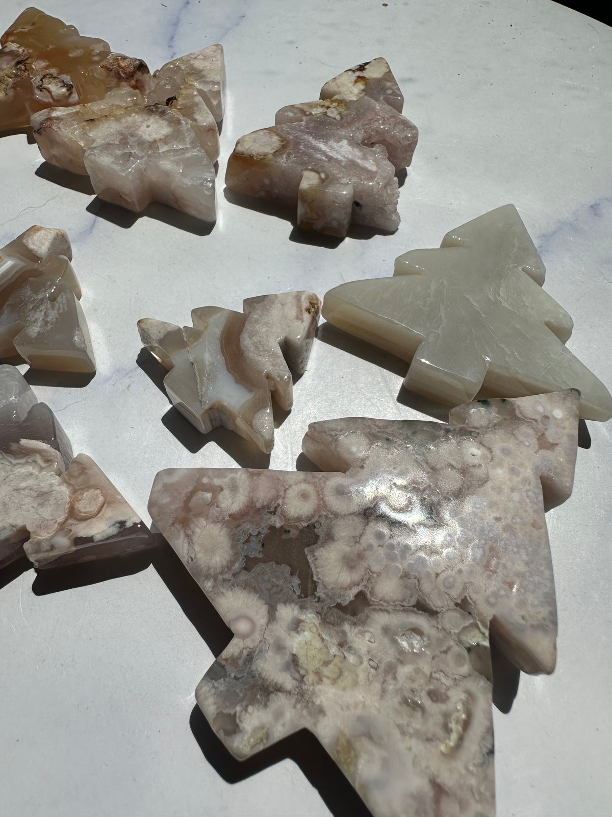 Flower Agate Christmas Tree | Natural Crystal Carving