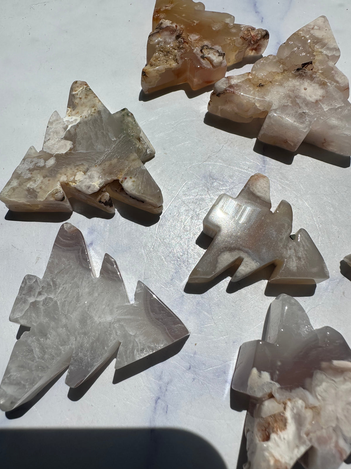 Flower Agate Christmas Tree | Natural Crystal Carving