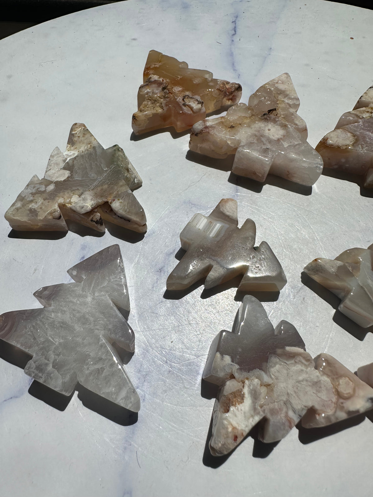 Flower Agate Christmas Tree | Natural Crystal Carving
