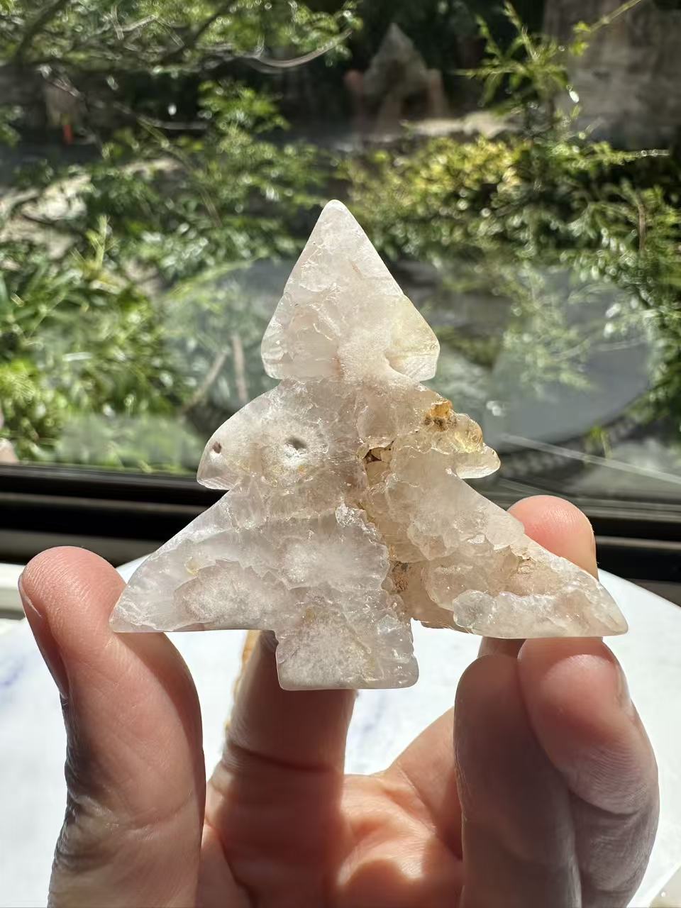 Flower Agate Christmas Tree | Natural Crystal Carving