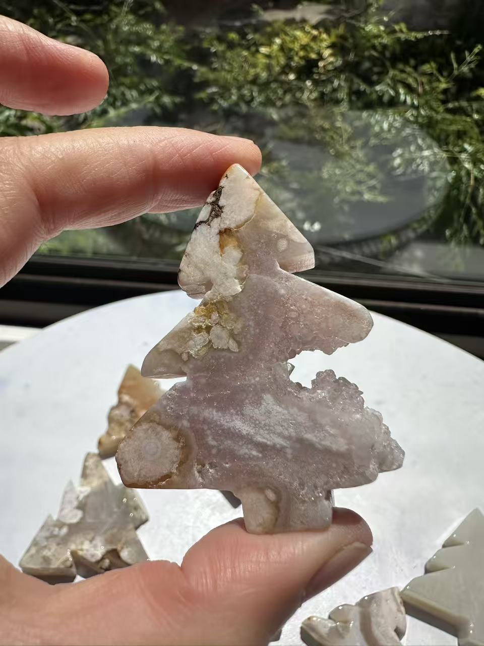 Flower Agate Christmas Tree | Natural Crystal Carving