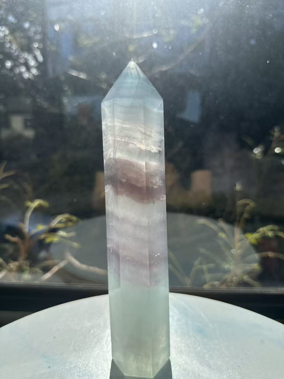Green Fluorite Tower with Horizontal Growth Banding | 973g 23cm Exact Piece #4
