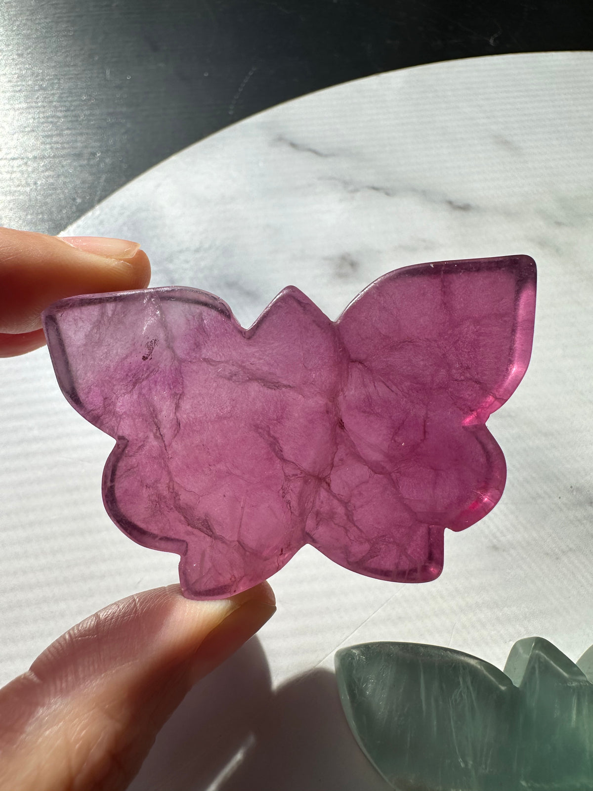 Rainbow Fluorite Butterfly Carving | Natural Crystal | Choose Your Size