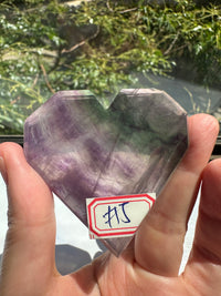 Feather Fluorite Heart with Feather-Like Inclusions | 86g 5cm Exact Piece #5