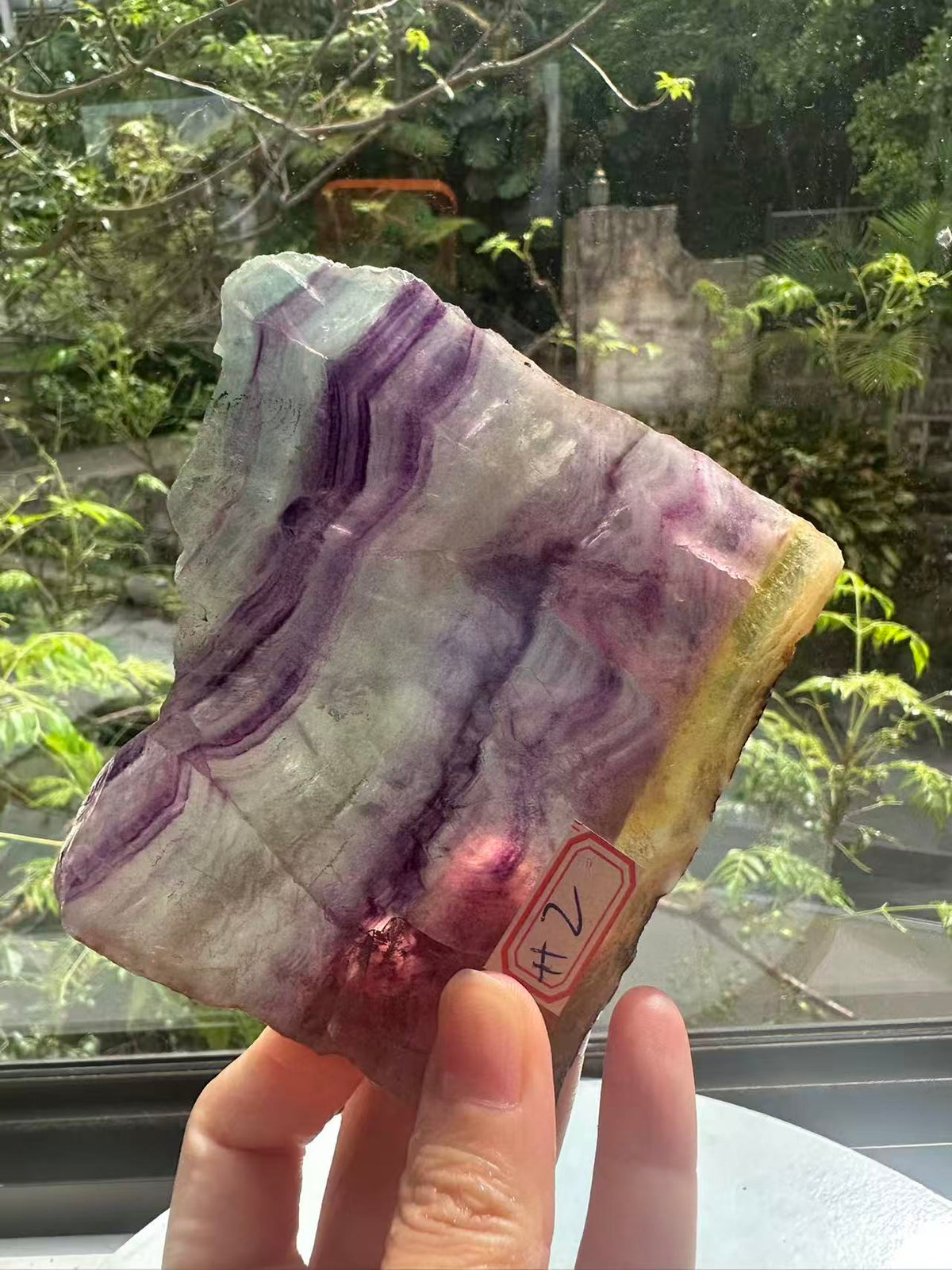 Rainbow Fluorite Slab with Purple-Green Banding | 214g 11.6cm Exact Piece #2