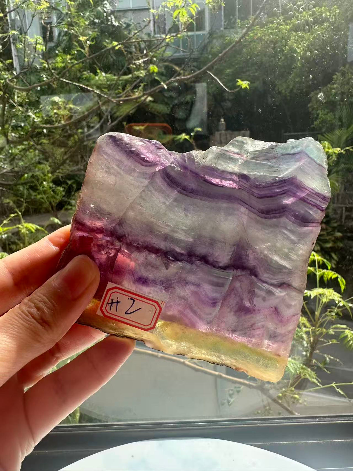 Rainbow Fluorite Slab with Purple-Green Banding | 214g 11.6cm Exact Piece #2