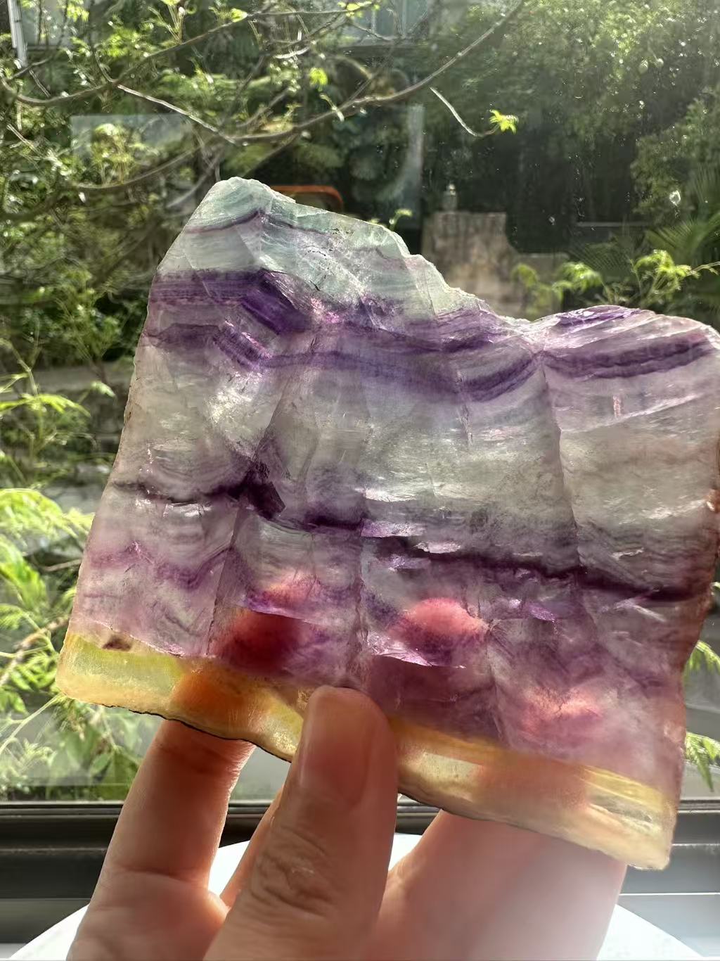 Rainbow Fluorite Slab with Purple-Green Banding | 214g 11.6cm Exact Piece #2