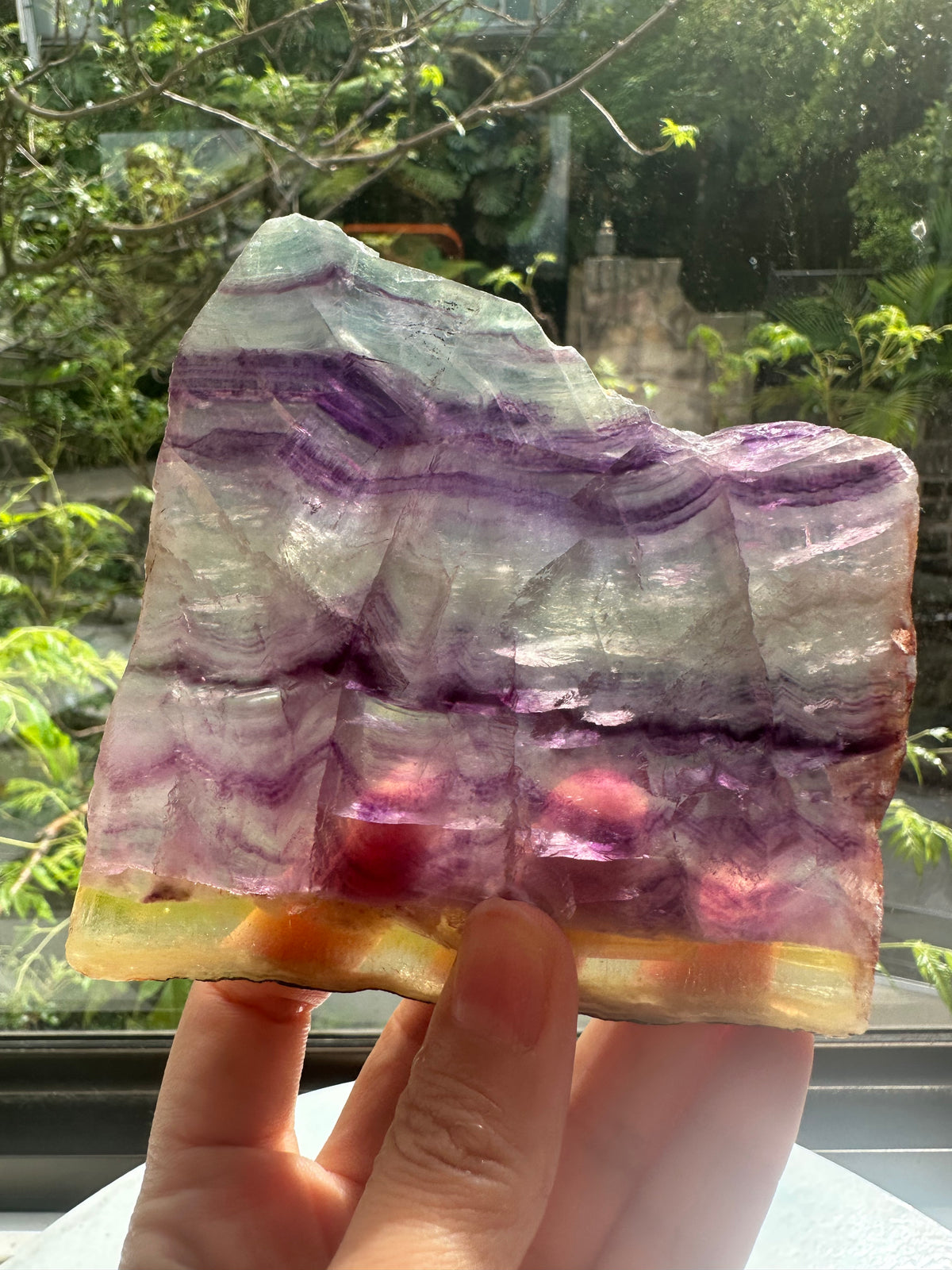 Rainbow Fluorite Slab with Purple-Green Banding | 214g 11.6cm Exact Piece #2