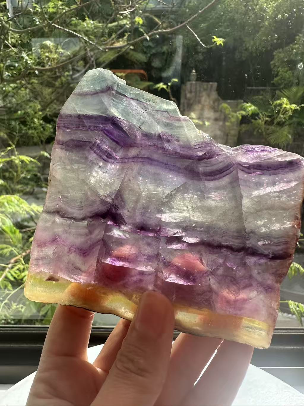 Rainbow Fluorite Slab with Purple-Green Banding | 214g 11.6cm Exact Piece #2