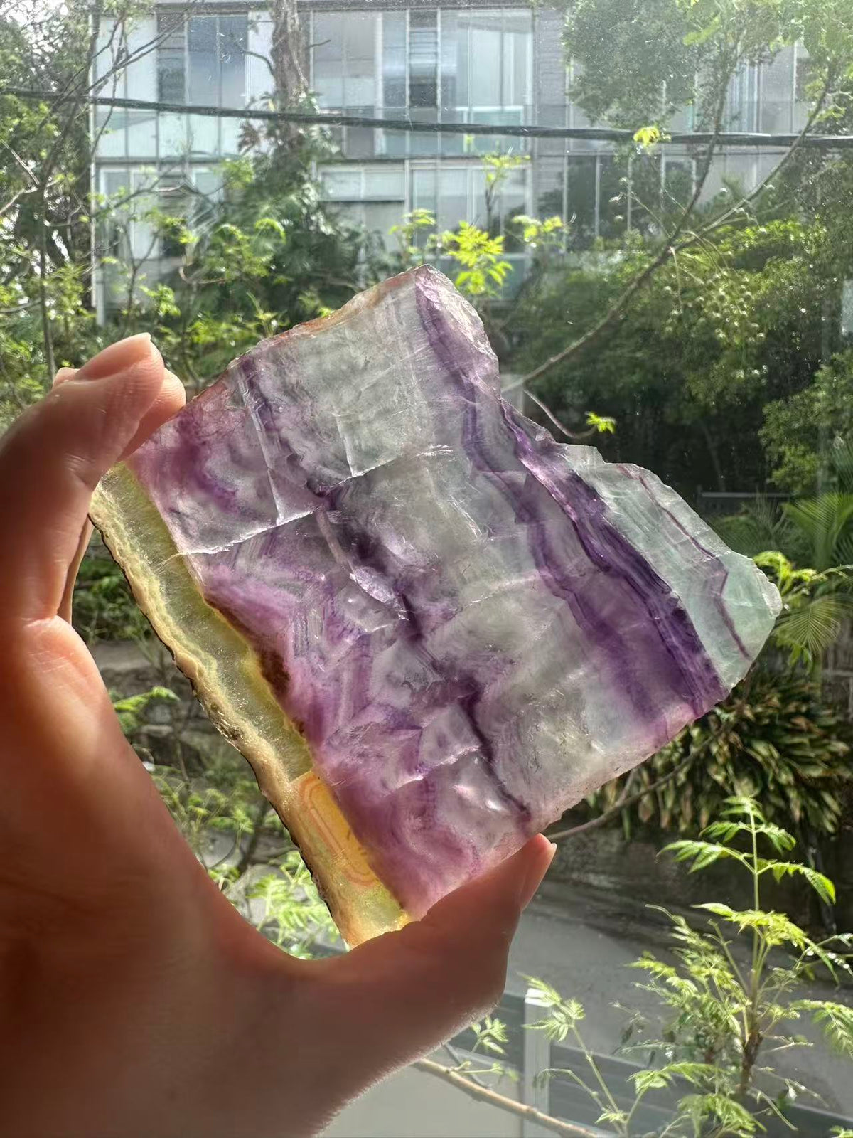 Rainbow Fluorite Slab with Purple-Green Banding | 174g 9.5cm Exact Piece #3