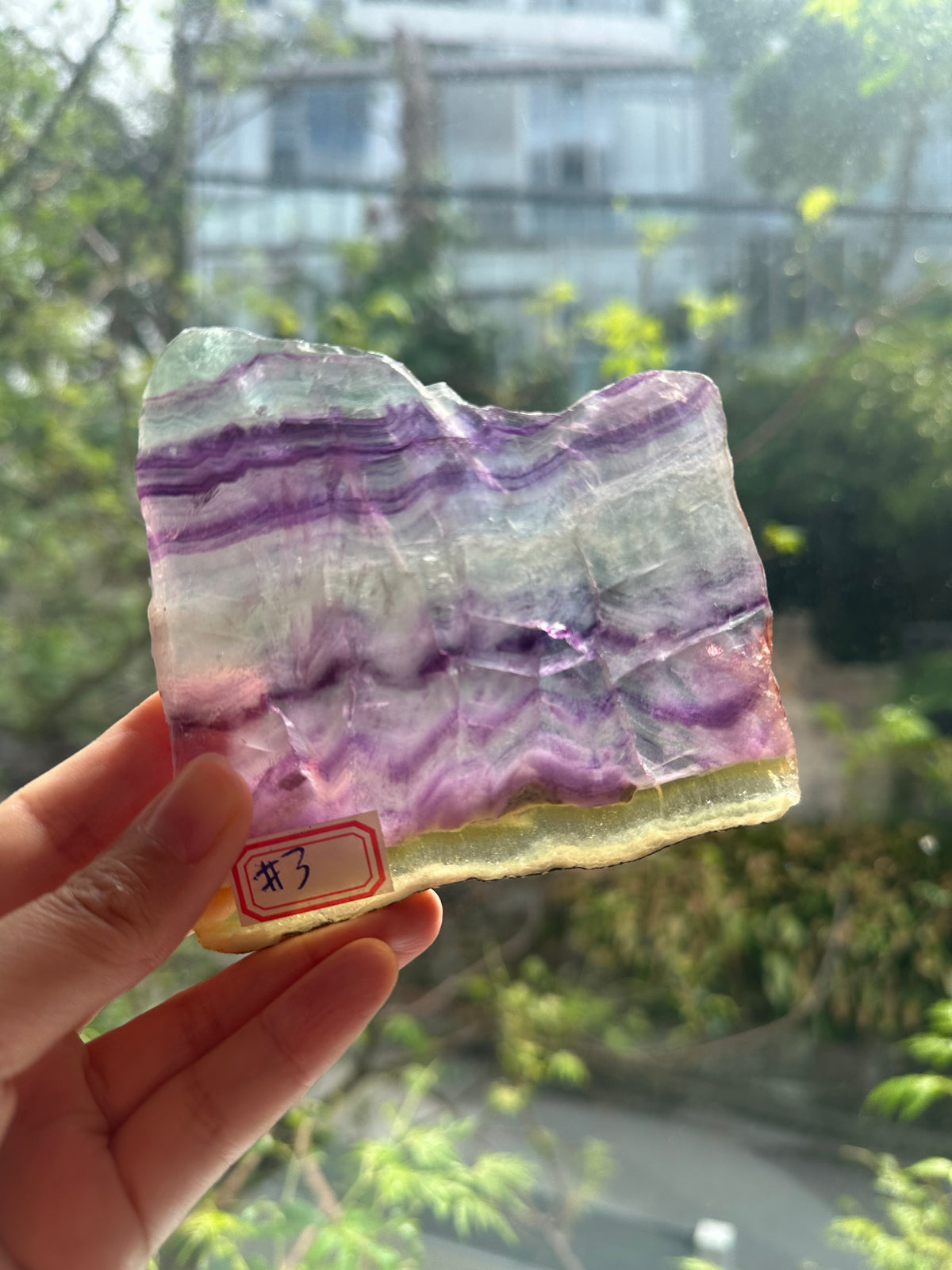 Rainbow Fluorite Slab with Purple-Green Banding | 174g 9.5cm Exact Piece #3