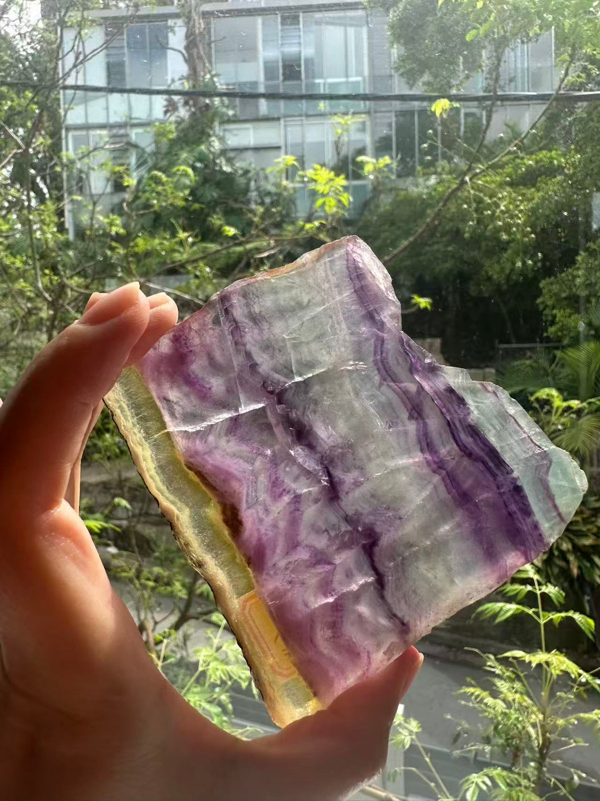 Rainbow Fluorite Slab with Purple-Green Banding | 174g 9.5cm Exact Piece #3