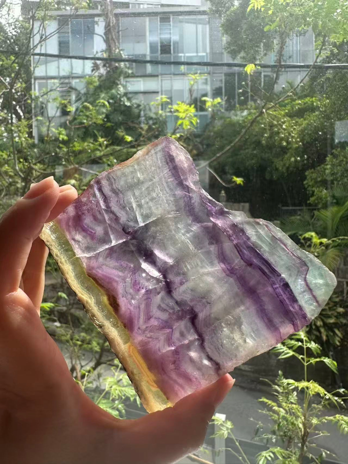 Rainbow Fluorite Slab with Purple-Green Banding | 174g 9.5cm Exact Piece #3