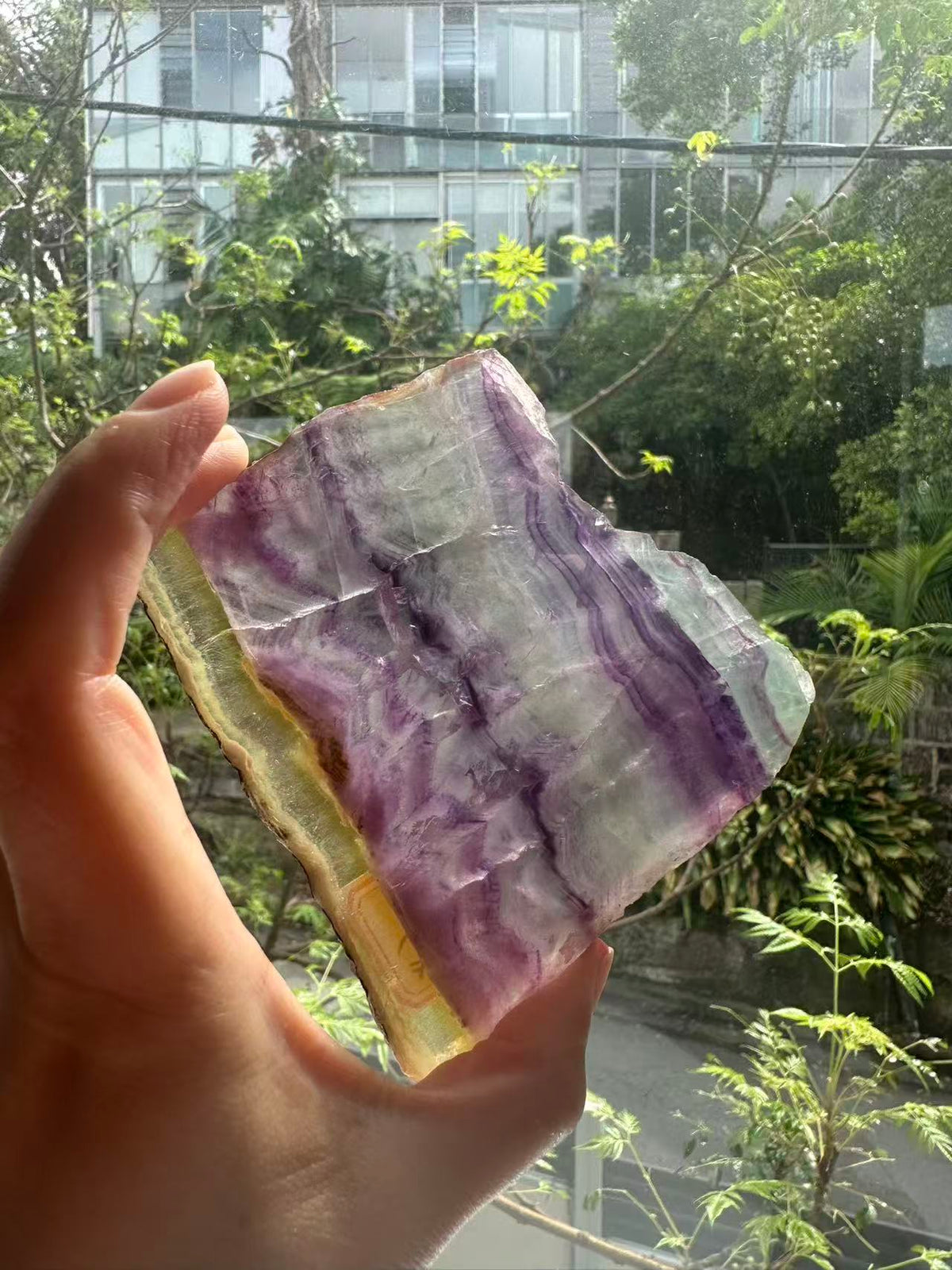 Rainbow Fluorite Slab with Purple-Green Banding | 174g 9.5cm Exact Piece #3