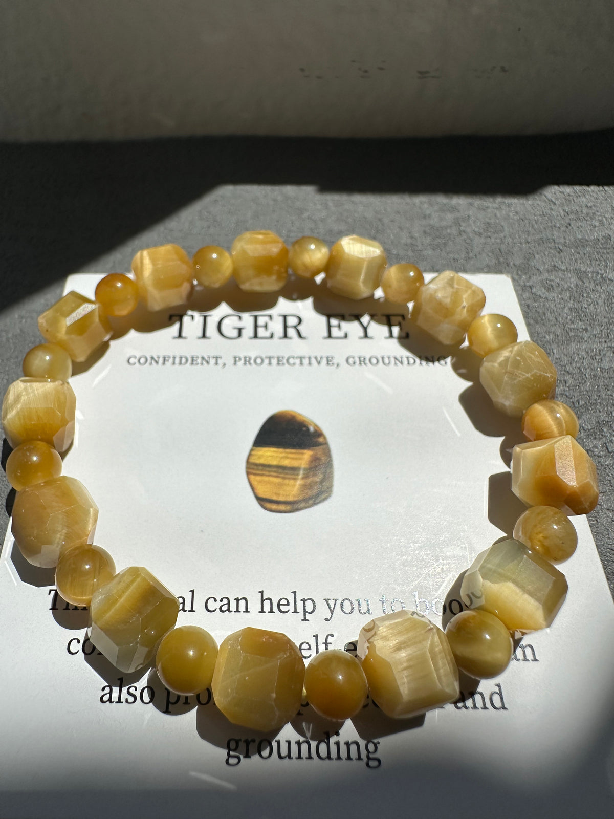 Golden Tiger Eye Bracelet | Natural 8mm Round & Square Beads